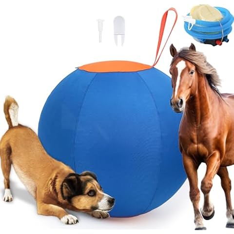 26‘’ Dog Herding Ball for Dogs & Puppies, Play Ball Toy for Horse, Herding Ball for Cattle Dog, Herding Ball for Australian Shepherd, Dog Toy Ball | Oxford Fabric Cover, Pump, Patch Repair Kit Cover
