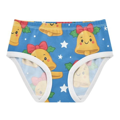Girls' Panties Breathable Underwear for Toddlers Christmas Bells in Sizes 2T,3T, 4T, 5T, 6Y and 8Y