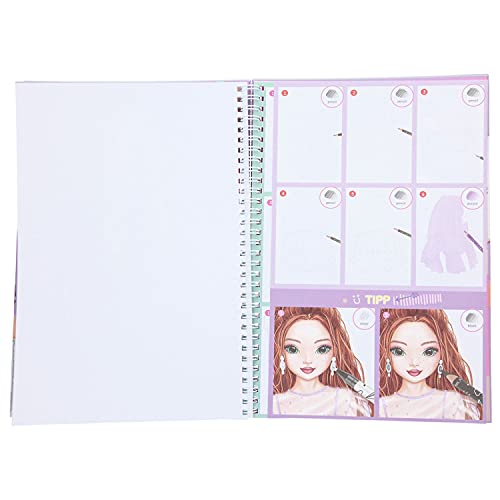 Depesche 11485 TOPModel - Malbuch-Set bestehend aus Ringbuch mit 76 Malseiten, 2 Sticker-Bogen, 4 Gelstiften, 10… – Bild 6