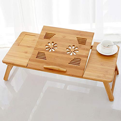 AJH Klapptisch Einfacher Laptop-Schreibtisch mit Klappventilator Klapptisch Tragbarer Lesecomputer Schreibtisch Studiertisch Bedsid Small Drawere Table
