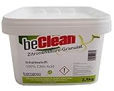beClean Entkalker Zitronensäure Granulat E-330 Citric Acid 2,5 kg