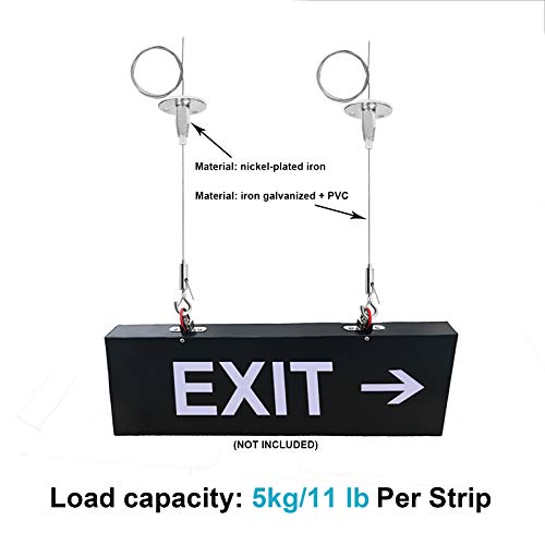 OTTFF 10 Pack 3.2 ft Ceiling Sign Hanger, Suspension Cable Wire for Hanging LED Panel Light Billboards by OTTFF - Image 3