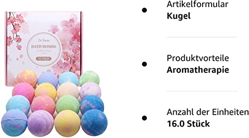 16 Pieces Bath Bombs Gift Set,Handmade Gift Kit Ideas for Birthday, Women, Mother's Day (16) - Image 6