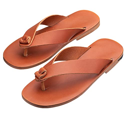 Piboo's Handmade Vegetable Tanned Leather Sandals/Flip Flops Classic