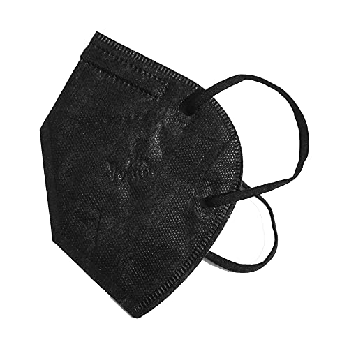 Obbocare - FFP2-Masken mit 5 Schichten. FFP2-Maske mit CE-Zertifikat homologiert. Einzeln verpackt. Hergestellt in Spanien. Farbe schwarz. Schachtel mit 20 Einheiten