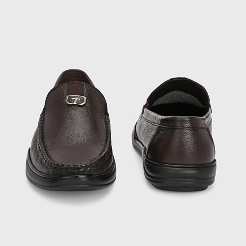 Image of Blue Leather by Centrino Genuine Leather Men's Loafer Shoes | Slip-On with Cushioned Insole | Stylish Round Toe Moccasin for Office, Formal Wear, Business Meeting, Wedding, Party & Everyday Use(4092)