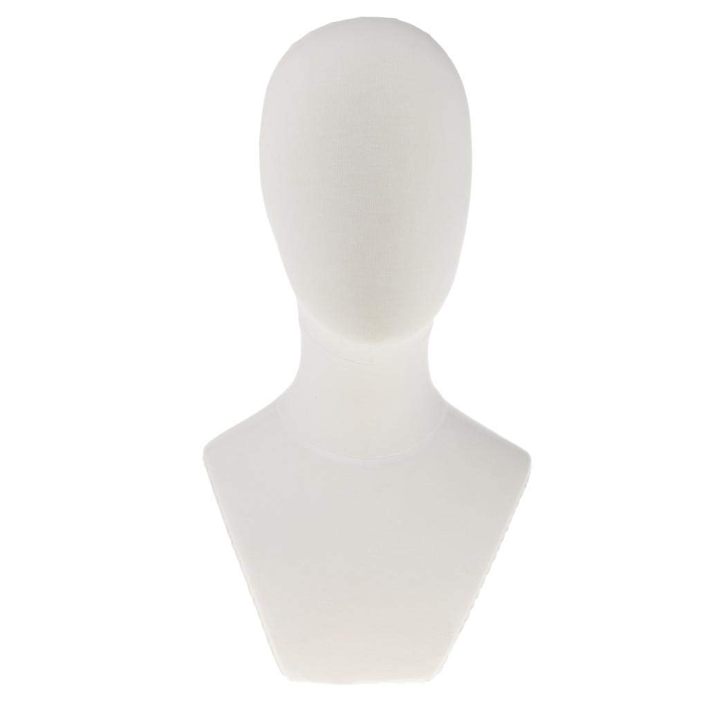 Baosity 21 Inch Canvas Mannequin Head Shoulder Bust for Wigs Making Jewelry Display - B