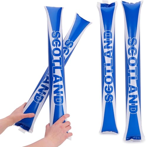 Toyland Pack Of 2-61cm (24) Reusable Scotland Flag Bang Bang Sticks - Large Plastic Thundersticks - Party Decorations & Noise Makers - World Cup St Andrews Day & Scottish Sports Celebrations