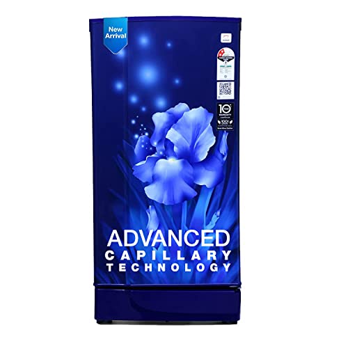 Image of Godrej 180 L 2 Star Direct Cool, Jumbo Vegetable Tray, Single Door Refrigerator (RD EDGE 205B WRF AQ BL, Aqua Blue)