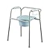 Medline Steel 3-in-1 Bedside Commode, Portable Toilet with Microban Antimicrobial Protection, Can Be Used as Raised Toilet Seat Riser, Light Grey with Blue Accent
