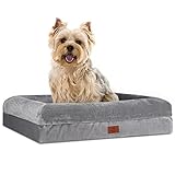 Yiruka Orthopedic Dog Bed for Small Dogs, Waterproof Puppy Bed with Removable Washable Cover, Egg Crate Foam Small Dog Couch Bed with Removable Bolster Nonskid Bottom