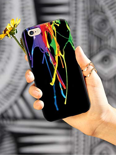 Inspired Cases - 3D Textured Galaxy Note 4 Case - Rubber Bumper Cover - Protective Phone Case For Samsung Galaxy Note 4 - Rainbow Paint Drip #TOP1