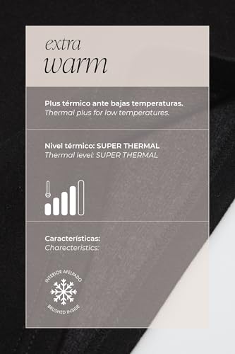 YSABEL MORA Camiseta Térmica Hombre Extra Warm Protección Superior contra el Frío Interior Afelpado Confort Ideal Actividades al Aire Libre Climas Fríos Corte Ajustado Libertad de Movimiento