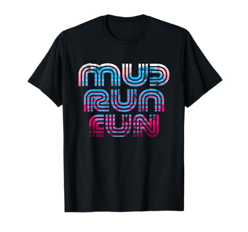 Mud Run Fun SQUAD Mudder Retro 2 Trail Running Mudding T-Shirt