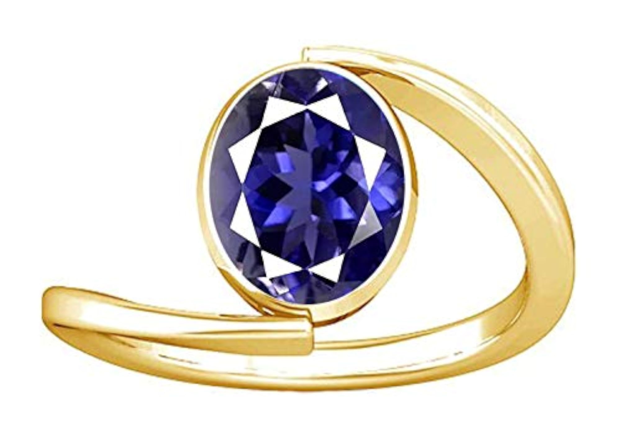 8.25-8.50 Ratti Iolite Gemstone Panchdhatu Ring for Women