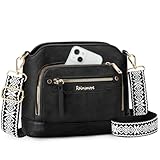 RAINSMORE Small Crossbody Bags for Women Leather Waterproof Crossbody Purses for Women With Compartments Adjustable Wide Strap Shoulder Bag Handbags Travel Purse Gift for Mother Mom Wife