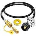 5FT Propane Hose with Regulator, 3/8 inch Quick Connect Disconnect for Mr Heater Big Buddy Heater, w/ 3/8" Female Flare Adapter for Generator Charbroil Blackstone Weber Griddle Grill Fire Pit Stove