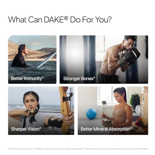 Image of Decode Age DAKE 5000 IU | Vitamin D3 K2 Supplement with Vitamins E & A in MCT Oil for Bone, Immune, Heart and Vision Support | Vegan Capsules | 30 Vegan Capsules