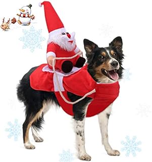 Runostrich Pet Clothes Running Santa Dog Costume Christmas, Dog Apparel Party Dressing up Clothing Xmas Party for Small Large Dogs Pet Funny Festival Holiday Outfit