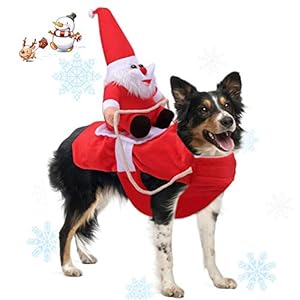 Runostrich Pet Clothes Running Santa Dog Costume Christmas, Dog Apparel Party Dressing up Clothing Xmas Party for Small…