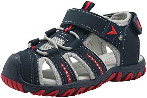 Apakowa Kid's Boy's Soft Sole Close Toe Sport Beach Sandals (Toddler/Little Kid) (Color : Gray, Size : 6 M US Toddler)