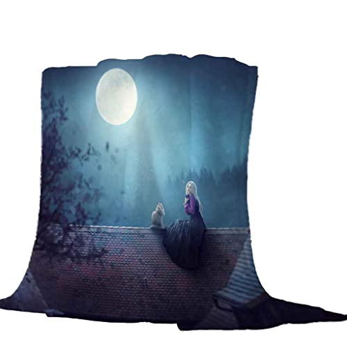Couverture microfibre douce fille et chaton plaid 3D de qualité supérieure