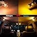 Yorkim 194 Led Bulb Amber Canbus Error Free 3-SMD 2835 Chipsets, T10 Amber Interior Led For Dome Map Door Courtesy License Plate Trunk lights with 194 168 W5W 2825 Socket, Pack of 10