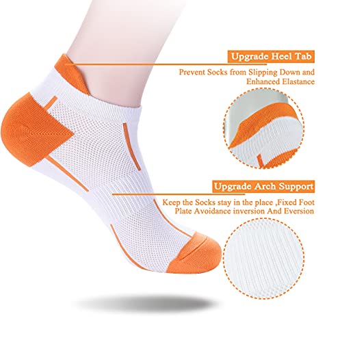 Image of ATBITER Ankle Socks Womens and Men Thin Athletic Running Low Cut No Show Socks With Heel Tab 6-12 Pairs | White Short Summer Athletic Running Yoga Pilates Workout Sneaker Socks Lightweight Non Slip Size 7-9 9-11