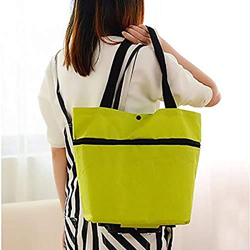 BANGSUN Großer faltbarer Einkaufstrolley für Damen mit zwei Rädern – Bild 5