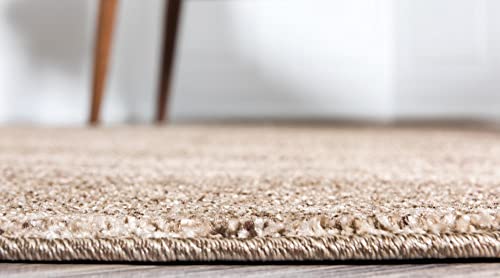 Image of Unique Loom Del Mar Collection Area Rug - Abigail (4' 1 inch Round Beige /Ivory)