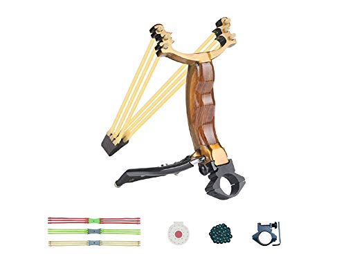MILSUE Professional Slingshot, Outdoor Slingshots for Hunting, Slingshots for Adults, Super Power Catapult Slingshot with 1 Target, 50 Pcs Slingshot Ammo and 3 Slingshot Bands Replacement