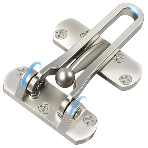 Door Lock Latch for Home Security - Swing Bar Door Guard for Front and Inside Door, Safety Childproof Reinforcement Door Stopper for Kids Home Hotel Apartment, Thicken Aluminium Alloy Satin Nickel (1)