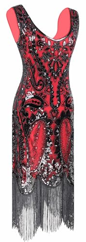 Image of Peacock-inspired 1920s Gatsby Beaded Flapper Sling Dress Womens Vintage Cocktail Dress W /Complete Accessories Set