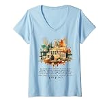 Arquitectura griega antigua con una cita de la Ilíada Camiseta Cuello V