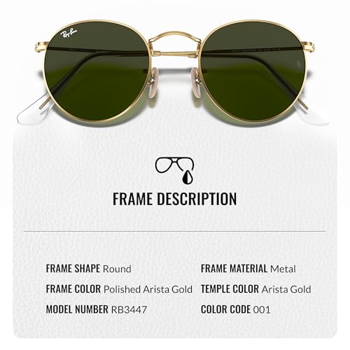 Ray-Ban RB3447 ROUND METAL Round Shaped Sunglasses for Men & Women with Official RAYBAN Eyewear Kit3