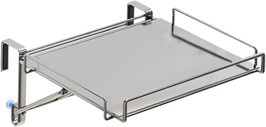 Foldable Stainless Steel Hanging Kitchen Shelf Over Door Organizer Multi-Function Storage Rack Space Saver with Strong Load-Bearing and No Wall Damage for Cabinet Pantry