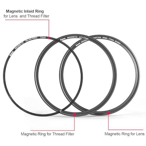 Kase 82mm Magnetic Lens Filter Adapter Ring Kit Pro - Convert 82mm Screw in Thread Filter to Magnetic Filter - Thumbnail 2