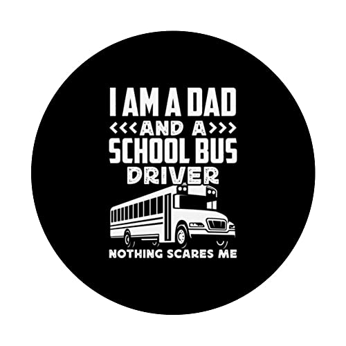 School Bus Driver Appreciation Funny Bus Driver Accessories PopSockets Swappable PopGrip, Black - Image 3