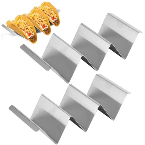 Stainless Steel Taco Holder Stand, 2 Packs Taco Rack Taco Stand Taco Tray Taco Shell Holders Truck Tray Pancake Stand Storage Rack Holders for Restaurant Hotel Home Kitchen (A)