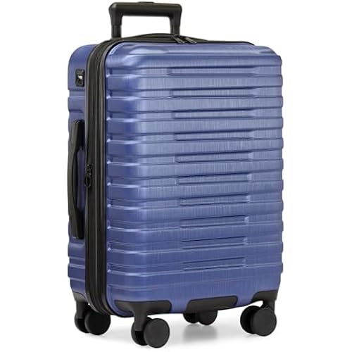 U.S. Traveler Boren Expandable Hardside Rugged Travel Luggage with 8 Spinner Wheels, Navy, Carry-on 22-Inch