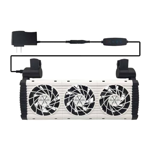 SENKAR 水槽クーラー 水槽冷却ファン 冷却装置 アクアリウム 魚飼育用 従来型 6段階風量調整 コントローラー付き 給気角度調整可能 低騒音 軽量 小型 取り付け簡単 夏季水温上昇防止 魚飼育