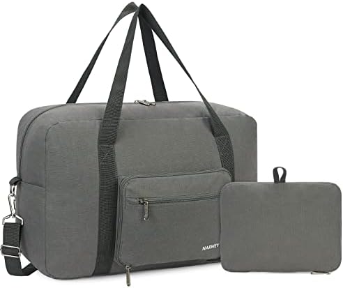 for Airlines Cabin Bag 45x36x20 Underseat Foldable Travel Duffel Bag Holdall Tote Carry on Luggage Overnight for Women and Men 25L (Black)