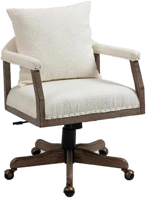Miniatura 4 de Silla ergonómica de oficina con ruedas, sillas de escritorio de oficina en casa con reposabrazos y respaldo, silla giratoria de 360 de altura