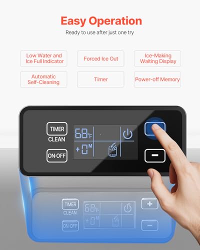 Image of VEVOR Under Counter Ice Maker Machine, 80 Lbs /Day Stainless Steel Built-in Ice Maker with Drain Pump Reversible Door, 26lbs Storage Freestanding Ice Maker for Commercial Home Kitchen