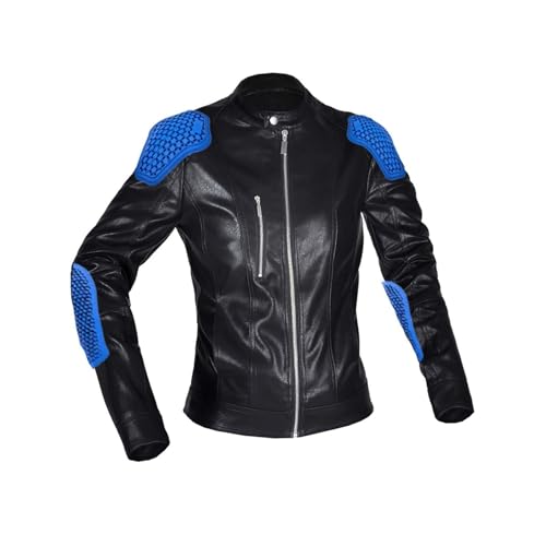 Chaqueta De Moto Impermeable for Mujer Chaqueta Protectora De Moto De Cuero PU Impermeable, Transpirable, Resistente Al Viento.(S)