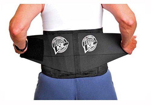 Pro Ice Lumbar Support Wrap - Lower Back Cold Therapy Wrap Compression for Lower Back Pain, Sciatica & Pinched Nerves - Long-Lasting Cooling Ice Packs Included (Large 36"-46")