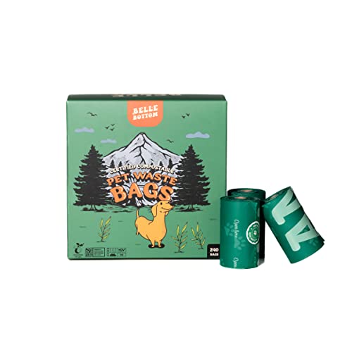 Image of Belle Bottom Biodegradable Dog Poop Bags 9 X 13 Inches | Extra Thick, Large Earth Conscious Litter Bag, Disposable and Earth Friendly | Durable Doggy Poop Bags, Certified Compostable| 240 pcs.