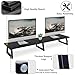 TEAMIX Black 42 inch Dual Monitor Riser,Wood and Steel Long Monitor Stand for 2 Monitors with Storage Large TV Riser Computer Laptop Stand for Desk Office Organization