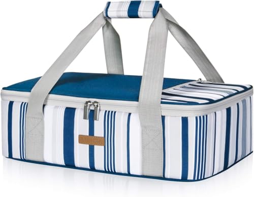 LUNCIA Insulated Single Decker Casserole Carrier, Lasagna Lugger Tote Keeps Food Hot or Cold,...