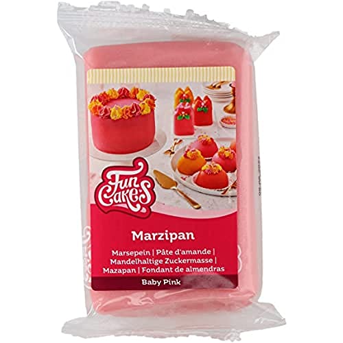 FunCakes Marzipan Baby Rosa: Einfach zu verwenden, köstlicher Geschmack, flexibel und geschmeidig, einfach auszurollen, perfekt zum Dekorieren von Kuchen, Halal, koscher und glutenfrei. 250 g.